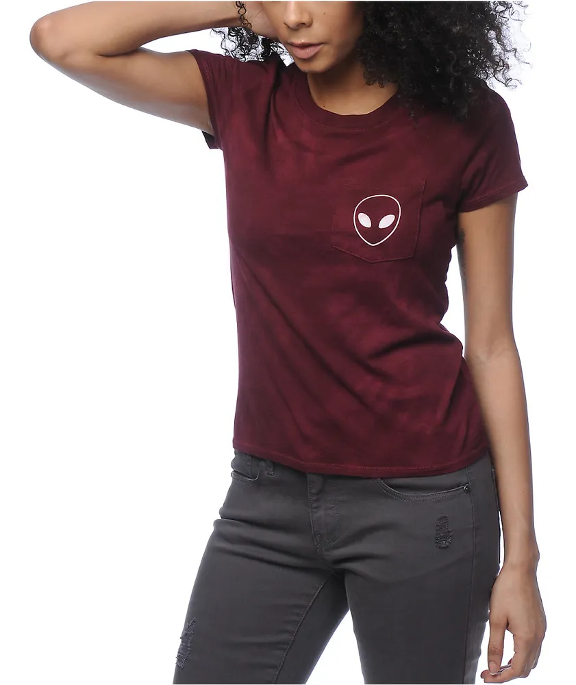 A-Lab Kito Alien Burgundy Pocket T-Shirt