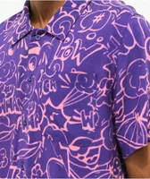 A-Lab Knock Out Navy & Pink Short Sleeve Button Up Shirt