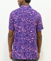 A-Lab Knock Out Navy & Pink Short Sleeve Button Up Shirt