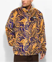 A-Lab Loopy Purple & Yellow Faux Fur Jacket