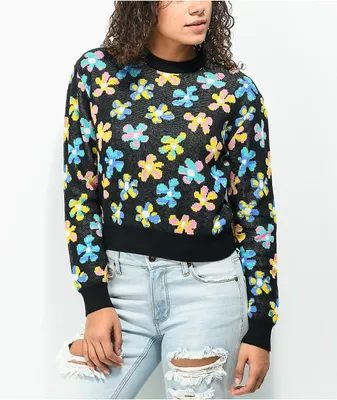 A-Lab Maxie Daisy Black Crewneck Sweatshirt