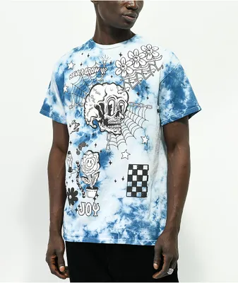 A-Lab Never Grow Up Blue & White Tie Dye T-Shirt