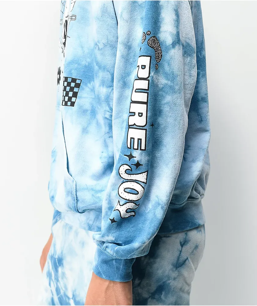 A-Lab Never Grow Up Blue Tie Dye Hoodie