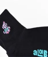 A-Lab Plush Pup Black Ankle Socks