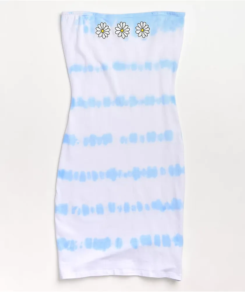 A-Lab Queenie Daisy Blue Tie Dye Tube Dress 