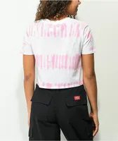 A-Lab Quinne Growing Pains Pink Tie-Dye Crop T-Shirt