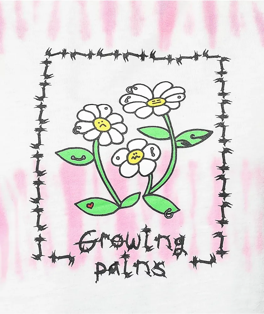 A-Lab Quinne Growing Pains Pink Tie-Dye Crop T-Shirt