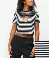 A-Lab Quinnie I'm Fine Earth Black & White Stripe T-Shirt