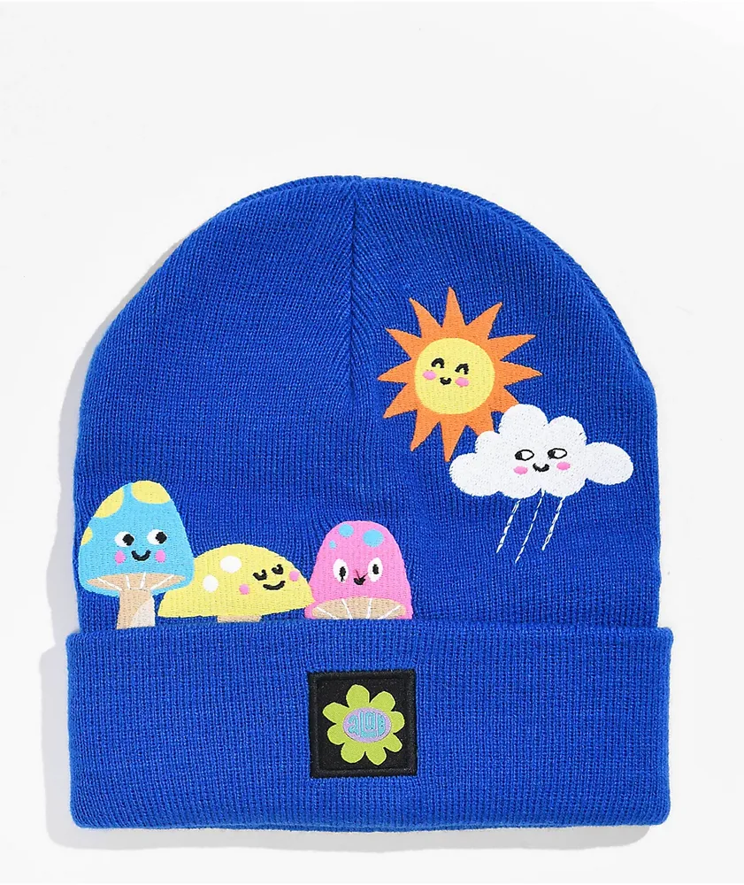 A-Lab Rain Or Shine Blue Embroidered Beanie