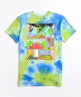 A-Lab Rainen Cartoon Rose Blue & Green Tie Dye T-Shirt