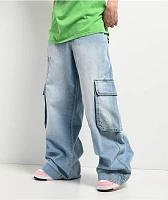 A-Lab Rave Light Blue Cargo Jeans 