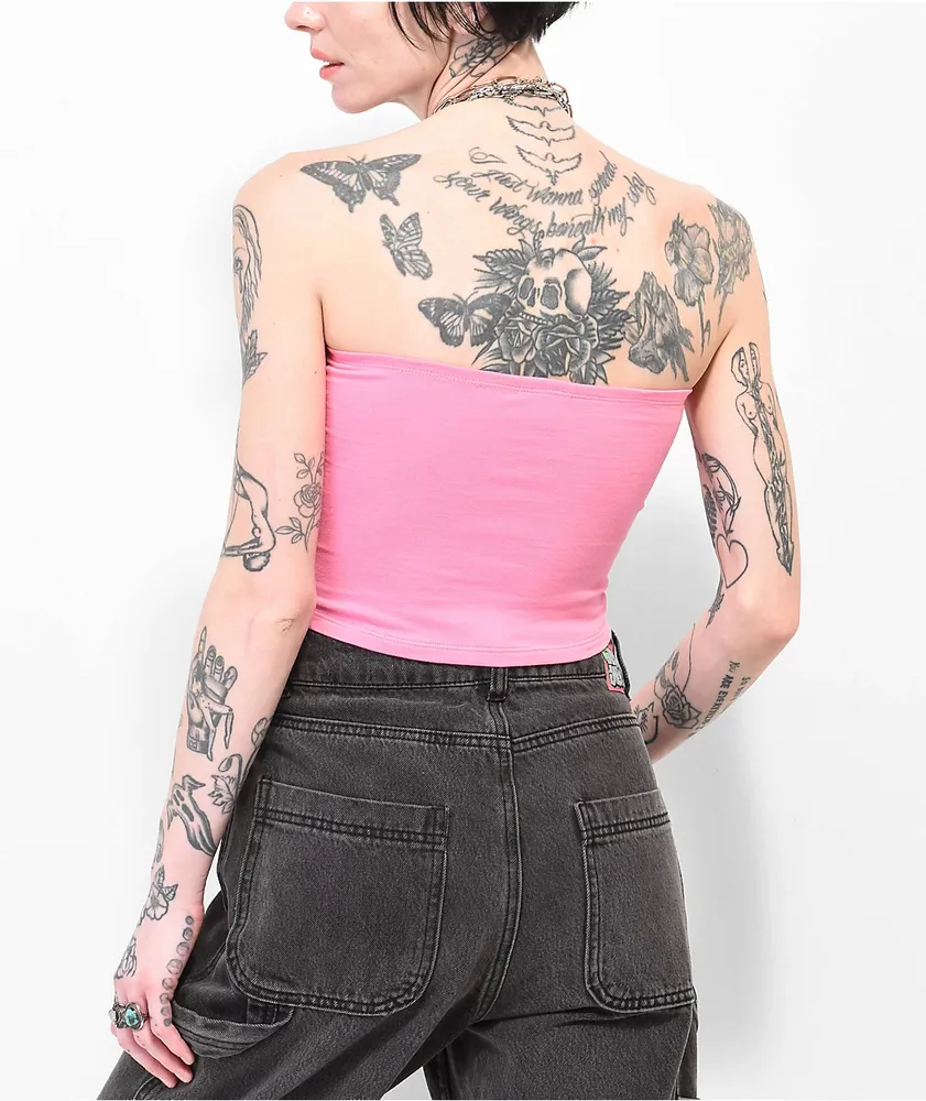 A-Lab Rayne Angel Heart Pink Tube Top