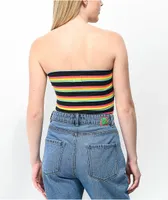 A-Lab Rayne Black & Rainbow Stripe Tube Top