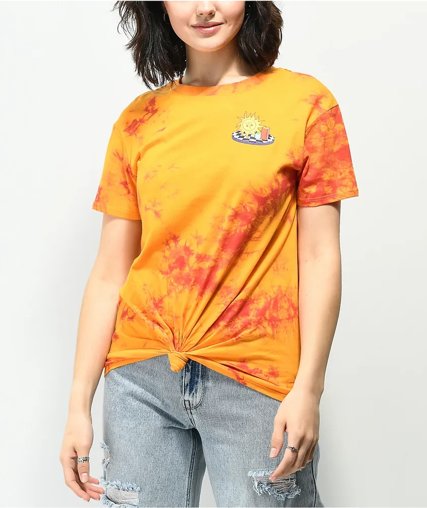 A-Lab Romoane Make Reality Orange Tie Dye T-Shirt