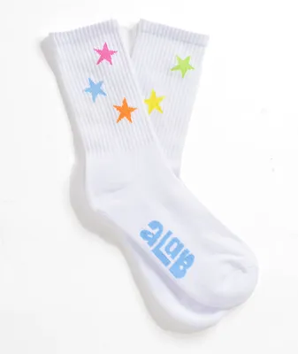 A-Lab Stars White Crew Socks