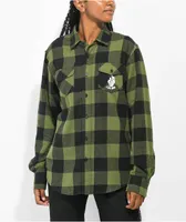 A Lost Cause Back On Olive Green Flannel Shirt