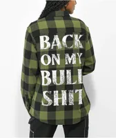 A Lost Cause Back On Olive Green Flannel Shirt