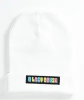 A Lost Cause Candy Tall White Beanie