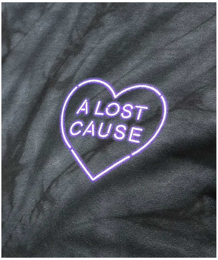 A Lost Cause Deaths Embrace Grey Tie Dye Boyfriend T-Shirt