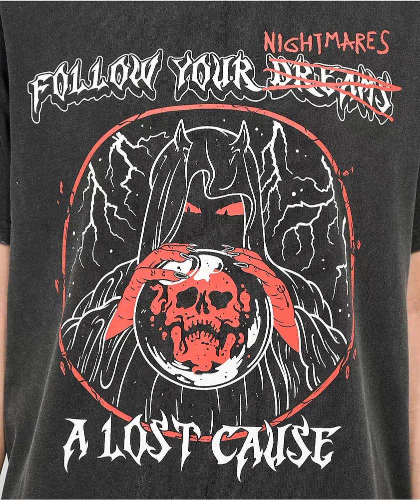 A Lost Cause Follow Your Nightmares Black Wash T-Shirt
