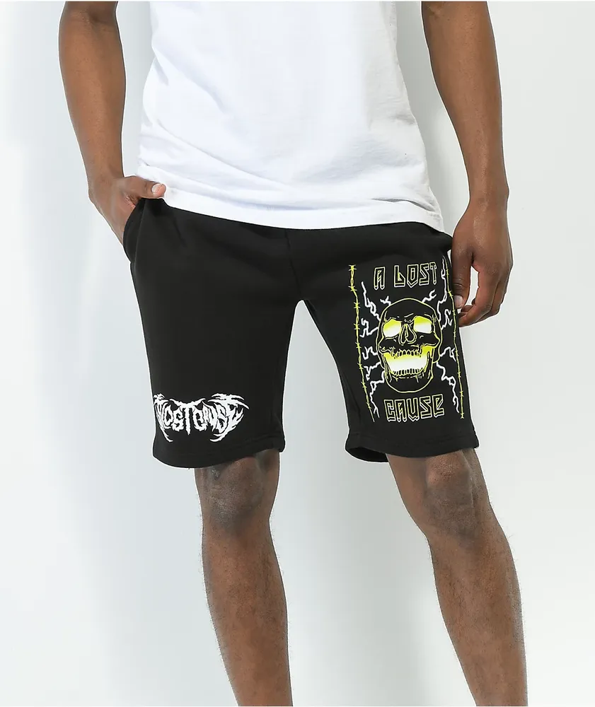 A Lost Cause High Voltage Black Sweat Shorts