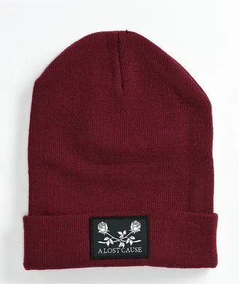 A Lost Cause In Bloom Maroon Beanie