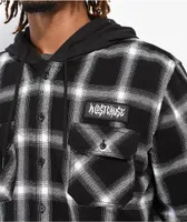 A Lost Cause Loser Squad Black & White Hooded Flannel Shirt