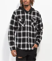 A Lost Cause Loser Squad Black & White Hooded Flannel Shirt