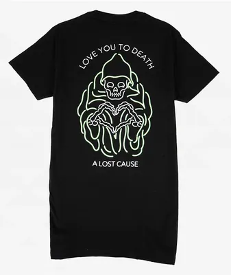 A Lost Cause Neon Death V2 Black T-Shirt