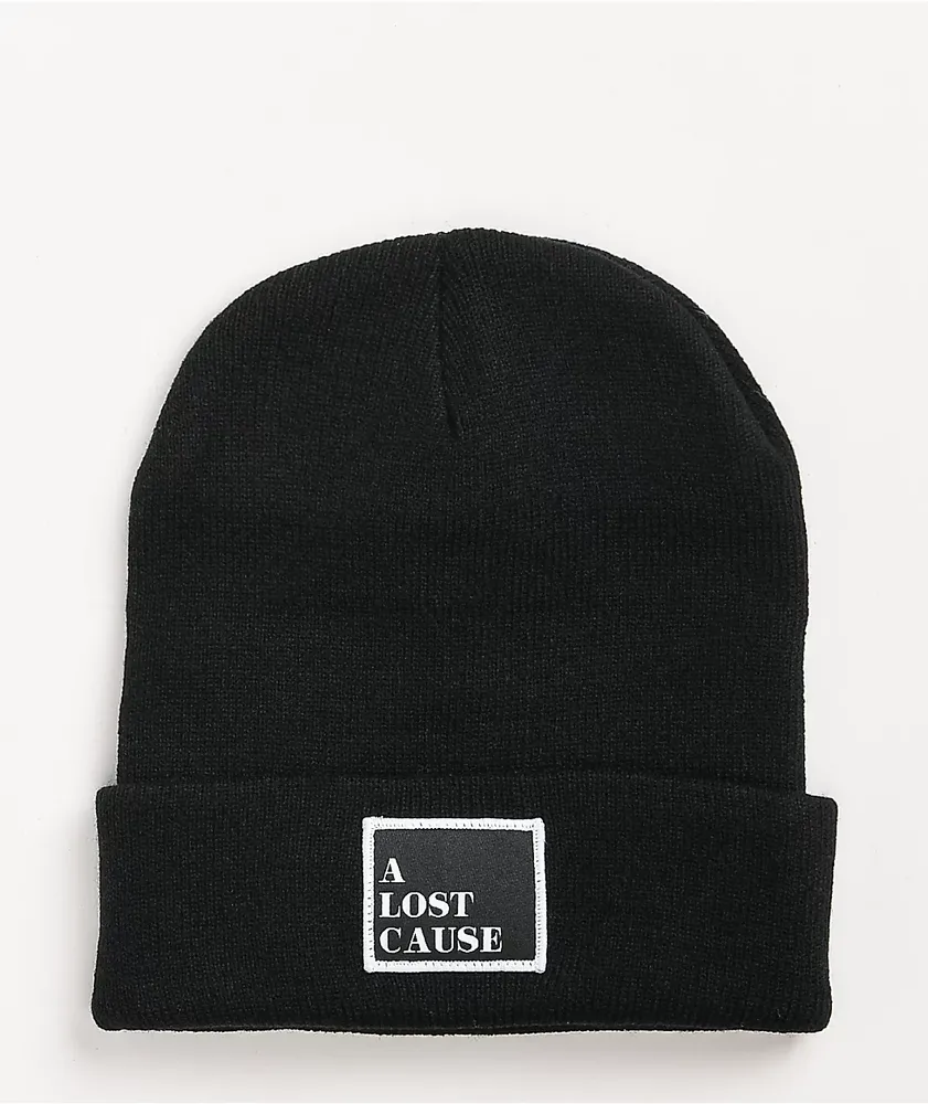 A Lost Cause Squared Tall Black Beanie