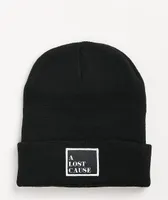 A Lost Cause Squared Tall Black Beanie