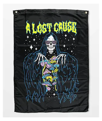 A Lost Cause Trippin Black Banner