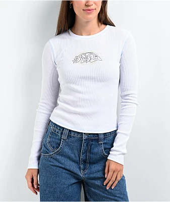 A.LAB  Thea White Thermal Long Sleeve T-Shirt