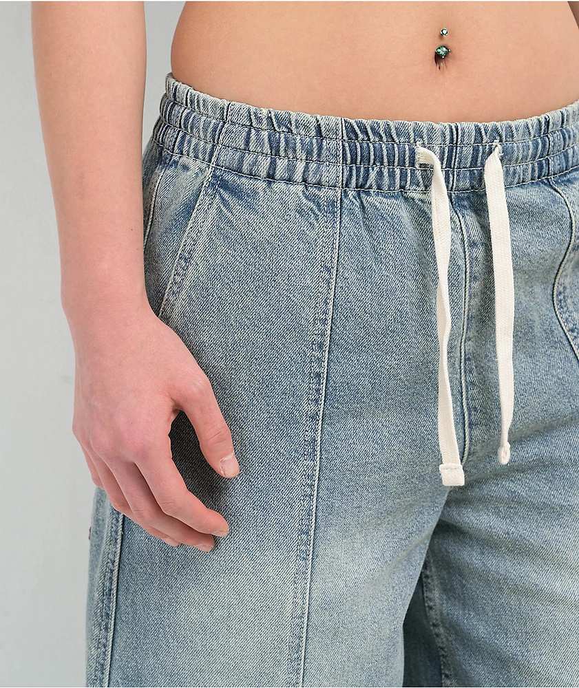 A.LAB Analog Cables Mega Rave Light Blue Wash Cargo Jeans