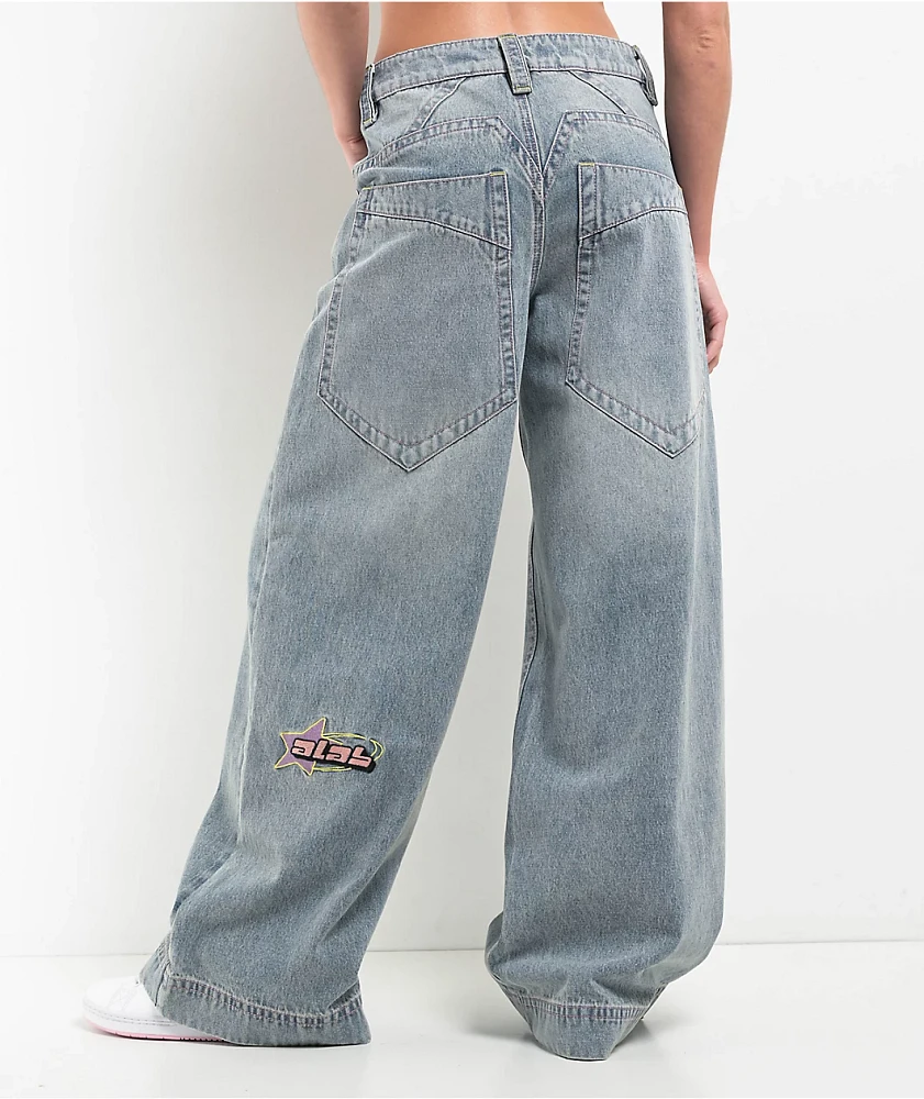 A.LAB Analog Star Blue Wash Flare Jeans