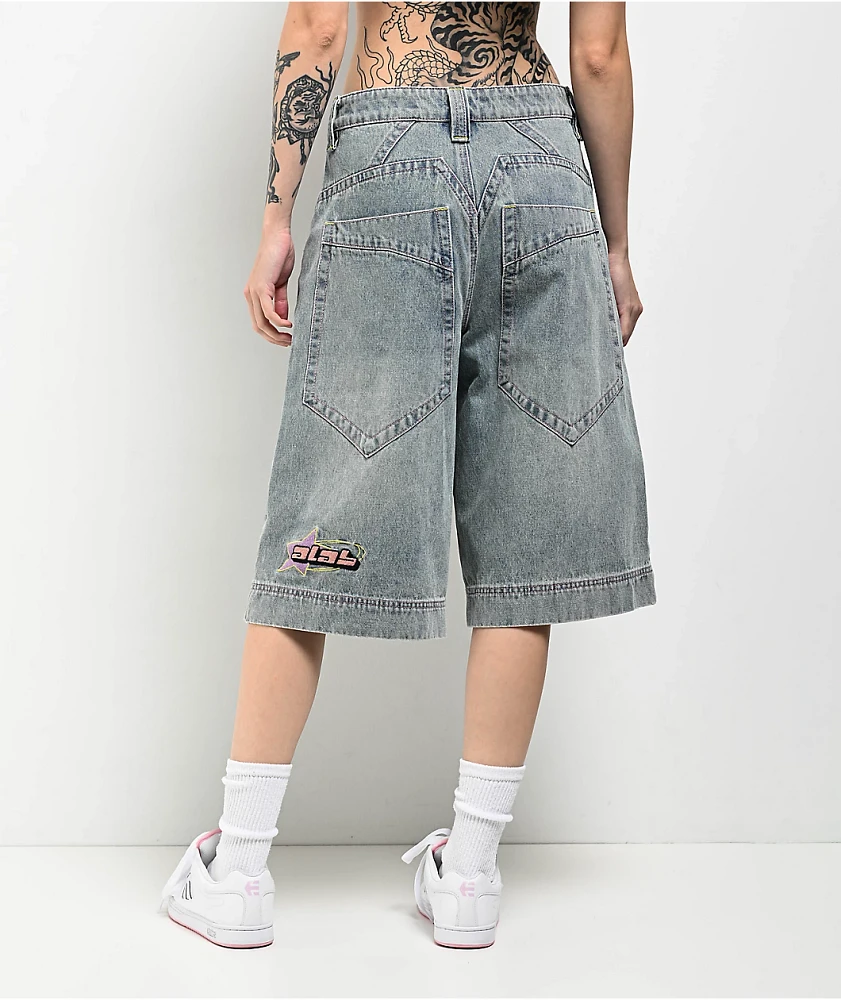 A.LAB Analog Star Cable Denim Shorts