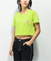 A.LAB Ballina Flower Power Green Crop T-Shirt