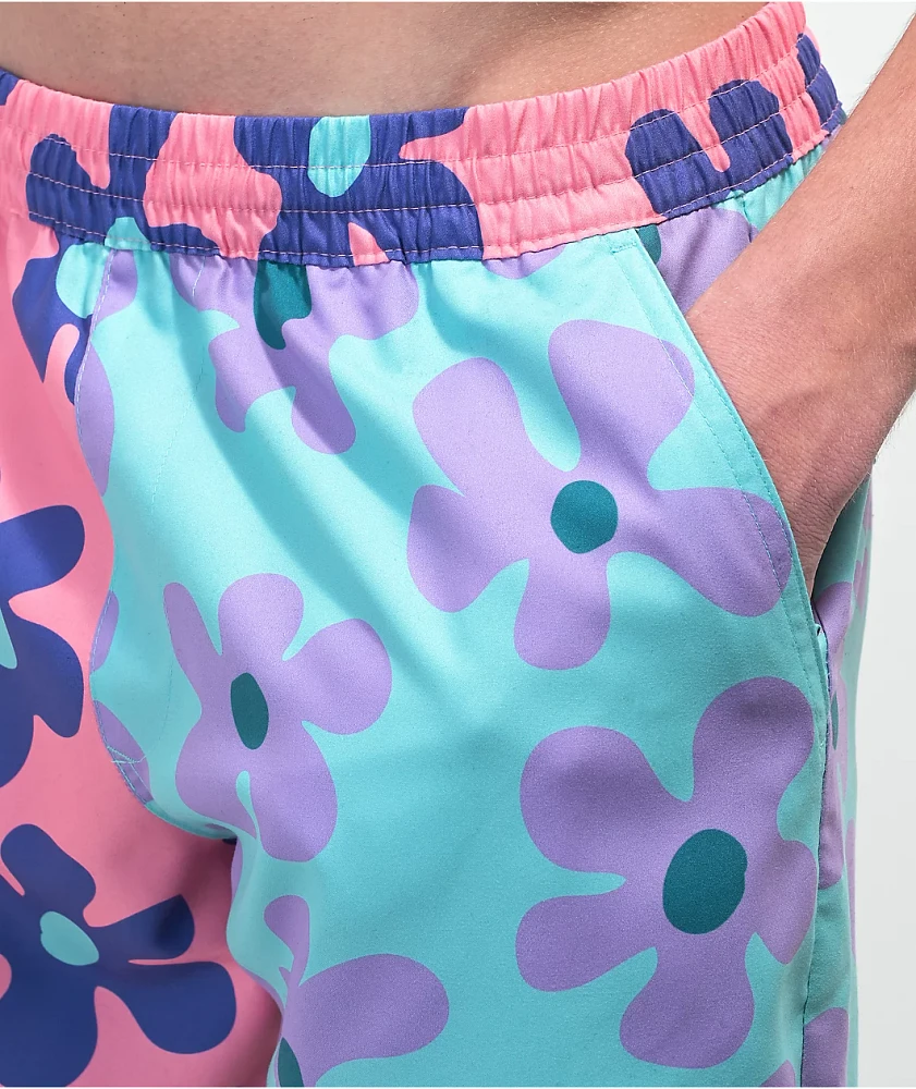 A.LAB Bum Split Pink & Blue Board Shorts
