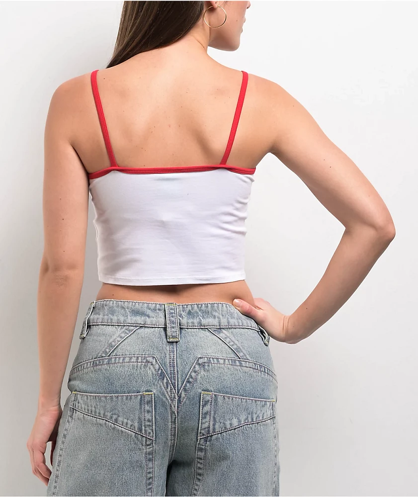 A.LAB Cherry White & Red Crop Tank Top