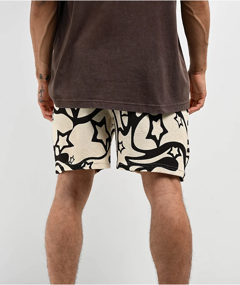 A.LAB Cruise Natural & Brown Terry Sweat Shorts