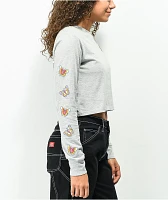 A.LAB Dita Rainbow Grey Crop Long Sleeve T-Shirt