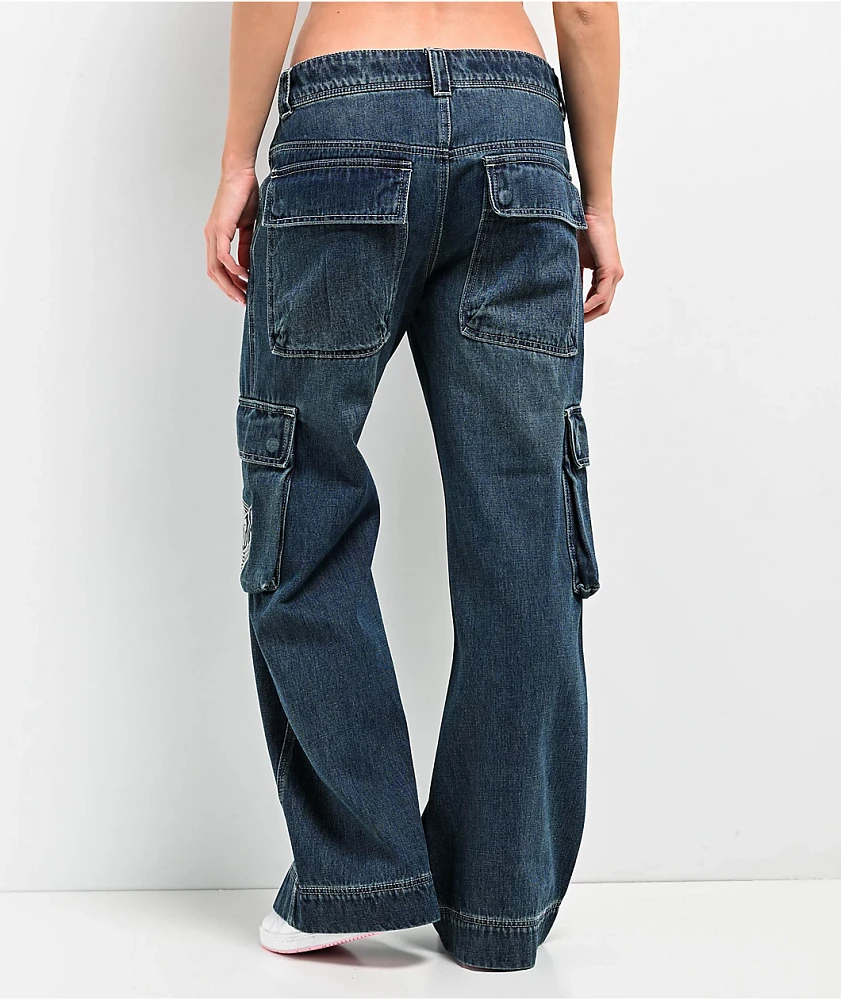 A.LAB Ether Blue Cargo Flare Jeans