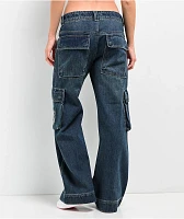 A.LAB Ether Blue Cargo Flare Jeans