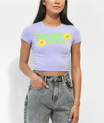 A.LAB Feelin Cute Lavender Crop T-Shirt