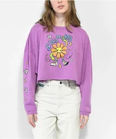 A.LAB Gayle It Will Be Ok Purple Crop Long Sleeve T-Shirt