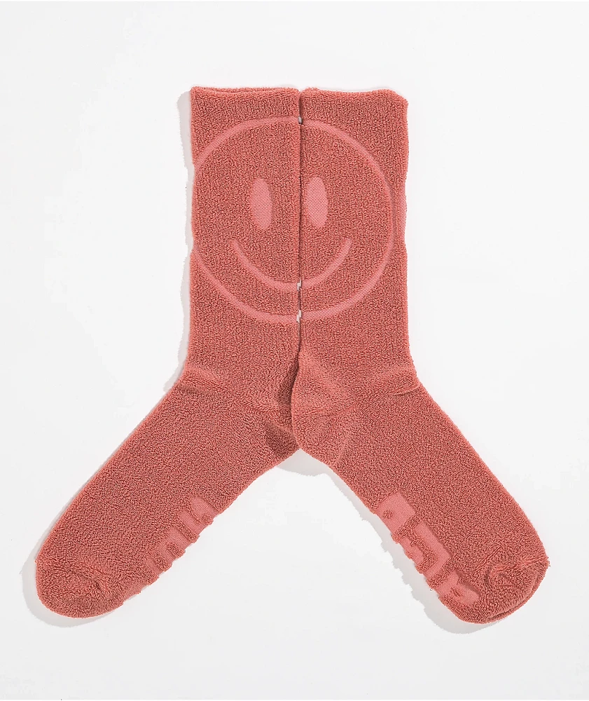 A.LAB Huzzle Red Fuzzy Crew Socks