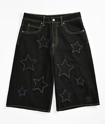A.LAB Jabber Star Black Denim Shorts