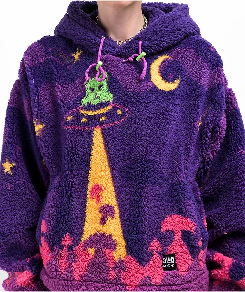 A.LAB Kadley Alien Shroomscape Purple Sherpa Hoodie