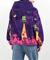 A.LAB Kadley Alien Shroomscape Purple Sherpa Hoodie