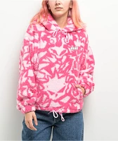 A.LAB Kadley Pink Tulle & Carmine Rose Sherpa Hoodie